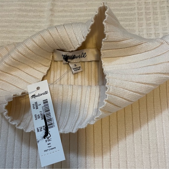 Madewell Pearson Mockneck Sweater Tank Size Small Cream - Picture 4 of 4